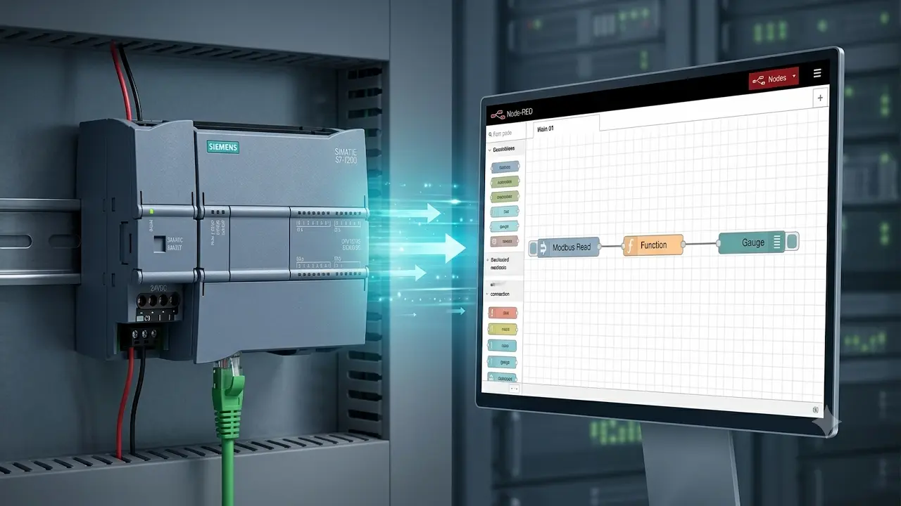 Cómo conectar un S7-1200 a Node-RED usando Modbus TCP