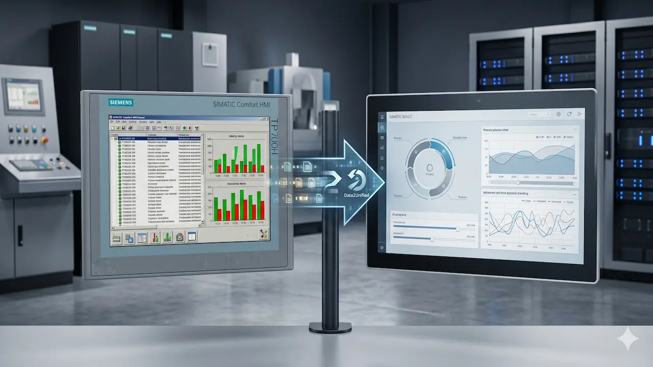 Data2Unified: cómo migrar tu panel HMI Siemens a WinCC Unified sin empezar de cero